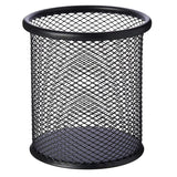 Kalka Traders Cylendrical Black Mesh Metal Desk Pen, Pencil and Other Stationery Organiser Holder, Use at Office, School and Hom