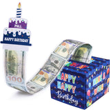 Meiidoshine Birthday Money Box for Cash Gift Pull, Surprise Gift Boxes for Money, Money Holder Box with Pull Out Happy Birthday