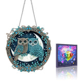 VAIIEYO Owl Diamond Art Hanging Ornament, Animal Bird Diamond Painting Suncatchers Window Hanging Kit with Chain, 7.5x7.5 inch C