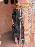 Libas Womens Printed Silk Blend Straight Kurta With Trousers And Dupatta Black L