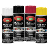 COLOR CARE Spray Paint, 12 oz, 4-Pack (Warm Color Mix: Gloss White, Gloss Black, Ruby Red, Yellow) - All-Purpose, Indoor & Outdo