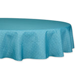 Dii Indoor/Outdoor Re-Usable Tabletop Collection Tonal Lattice, Machine Washable, Tablecloth, 60 Round, Storm Blue