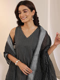 Libas Women'S Cotton Blend Kurta Sets (400561_Black_L)