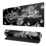 Dragon Gaming Mouse Pad - Black, Large (31.5x11.8 Inch), Non-Slip Base, Stitched Edge for Gaming & Office