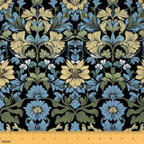 Erosebridal Blue Yellow Flowers Girls Garden Floral Fabric by The Yard 10 Yards | Botanical Leaves Aesthetic Upholstery Fabric f
