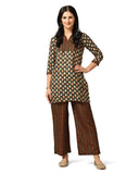 Toplot Women'S Cotton Blend Printed Straight Kurta With Pant (Kurta-Pant-5175-Black-S),Black,,B0CYLPV1TY
