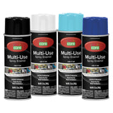 COLOR CARE Spray Paint, 12 oz, 4-Pack (Cool Colors Mix: Gloss Black, Gloss White, Light Blue, Dark Blue) - All-Purpose, Indoor &