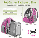 Cawypety Expandable Cat Backpack,Cat Bubble Backpack Carrier for Carrying Cats, Pets and Small Dogs,Airline-Approved,Designed for Travel, Hiking, Walking,Car (Pink