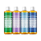 Dr. Bronner's - Pure-Castile Liquid Soap (8 oz Variety Pack) Peppermint, Lavender, Almond & Baby Unscented - Made with Organic O