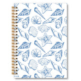 OINDADE Blue Beach Seashell Notebook Journal, Coquette Blue Spiral Notebook, SummerBeach Aesthetic Notebooks Gifts for Girls Wom