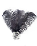 Happy Feather 16-18 inch Black Ostrich Feathers Craft for Wedding Party Centerpieces Home Decoration DIY Craft Pack of 10