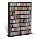 Prepac 2 Column Display Cabinet Media Storage, 38.75 Wide, Black