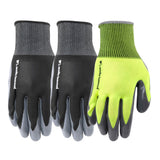Wells Lamont 3 Pair Pack Mens Nitrile Coated Grip Work Gloves, Medium (546MF) , Black