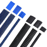 Xuniea 96ft Wire Loom Braided Cable Sleeve Covers Cord Management with 127 Pcs Tube Heat Shrinkable for Audio Video Cable Cord P