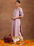 Libas Women'S Silk Straight Kurta (G2738_Purple Purple 2Xl