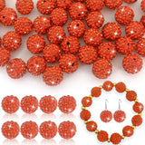 Orange Rhinestone Crystal Clay Beads 12mm for Friendship Bracelet- 50pcs Round Bling Sparkle Pave Diso Beads for Jewelry Making,