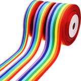 BBTO 15 Meters Rainbow Stripe Grosgrain Ribbon Double-Sided Rainbow Ribbons Craft Pride Ribbon for Arts Crafts DIY, Gift Wrappin