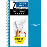 Spiral Notebook, 2 Subject, College Ruled Paper, 100 Sheets, 91/2 X 6, Teal
