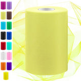 Swpeet 6 Inch by 100 Yards Light Yellow Tulle Fabric Roll, Fabric Spool Tulle Ribbon, Netting Polyester Spool for DIY Handmade B