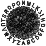 Augshy 700Pcs Large Letter Beads Black Plastic A-Z Mixed Alphabet Shape Beads for Jewelry Making Bracelets Necklaces Key Chains