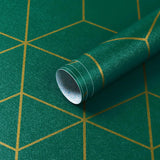Safiyya Peel and Stick Wallpaper Gold and Dark Green Wall Paper Geometric Contact Paper Self Adhesive Removable Wallpaper for Wa