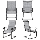 NUU GARDEN Patio Dining Chairs Set of 4, All Weather Outdoor Padded Textilene Patio Chairs, Breathable Spring Motion Textile Hig