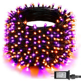 Dazzle Bright Halloween String Lights, 600 LED 196 FT Waterproof Black Wire String Lights with 8 Lighting Modes, Halloween Decor