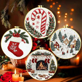 Zhenqing 11 Count Stamped Cross Stitch Kits for Adults Beginners, Hand Embroidery Christmas Ornaments kit with Instructions Embr