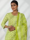Libas Women'S Pure Cotton Kurta Set (49057_Green Green 2Xl