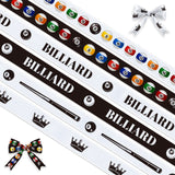 6 Rolls Grosgrain Billiard Ribbon for Sports Party DIY Crafts - 0.39 Inch White Black Sport Ribbon for Wreath Bows Wrapping Birt