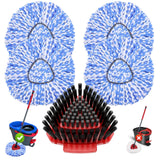 5 Pack Spin Mop Replacement for O Cedar RinseClean System4 Heads +1 Brush