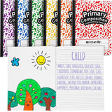 Henoyso 6 Pcs Primary Composition Notebook for K2, Draw&Write, Rainbow