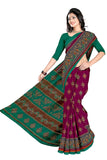 Tamaira Fashion Womens Plain Weave Pure Cotton Saree Without Blouse Piece(Ab30_Magenta)