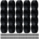 WILLBOND 100 Yards 20 Pcs Sewing Zippers Bulk #5 Nylon Coil Zippers Black Zipper for Sewing with 200 Zipper Sliders for DIY Tail