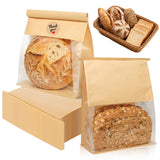 IMagicoo 30 Pcs Bread Bags for Homemade Bread, Heavy Duty with Tin Tie Lock & Clear Window, 11x8.7x4.3, Large Sourdough Bread Ba