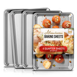 Eatex Aluminum Baking Sheet Set, 4 Pack Cookie Sheet Set, 9x13 Baking Pan Set, Warp Resistant Cookie Sheets for Baking Nonstick,