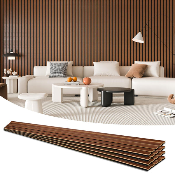 Art3d 4-Pack 94.5 x 7.9 inch Acoustic Wood Slat Wall Panels for Interi ...