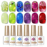 Born Pretty Jelly Neon Gel Nail Polish Spring Summer Fruit Bubble Green Grape Purple Watermelon Red Blue Glass Translucent Gel P