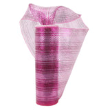 HUIHUANG Fuchsia Deco Mesh 10 inch Rolls, Hot Pink Decorative Mesh Ribbon Metallic Poly Mesh Ribbon for Valentine's Day Wreath S