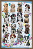 Trends International Keith Kimberlin - Puppies - Headphones Wall Poster, 22.375 x 34, Bronze Framed Version
