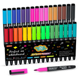 Shuttle Art Dry Erase Markers, 32 Pack 16 Colors Magnetic Whiteboard Markers with Erase, Fine Point Dry Erase Markers Perfect Fo