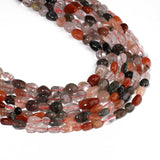 Yochus Irregular Rutilated Stone Beads for Bracelets 8-10mm, Blue Gemstone Bead for Jewelry Making Strand 15 Inch (45-50pcs)