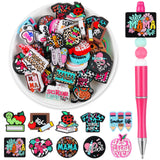 Silipull 40 Pcs Silicone Focal Beads for Pens Mom Silicone Beads Bulk for Keychain Making DIY Gift Necklace Bracelet Jewelry