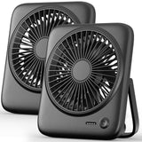 Otlonpe Personal Portable Desk Fan 2 Pack, 4000mAh Small Rechargeable Portable Fan Battery Operated & USB Powered for Travel Sle