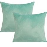 FLXXIE Pack of 2 Euro Square Zippered Velvet Pillow Covers, Soft and Comfortable Pillowcases, Decorative Throw Pillow Cases Cush