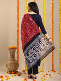 Anni Designer Women'S Rayon Blend Straight Solid Kurta With Pant & Dupatta (Meghasri Dark Blue_M_Blue_Medium),Blue,M,Rayon Blend,Regular,