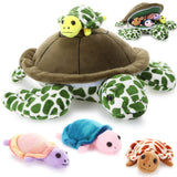 Aoriher 5 Pieces Plush Turtle Set Stuffed Turtle 12 Inch Stuffed Sea Turtle Mom with 4 Little Turtles Soft Plush Stuffed Animal