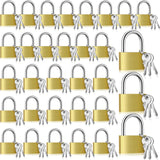 Yaocom Solid Brass Keyed Padlock, Small Padlocks Keyed Alike Yellow Gym Lock, Strong Padlock with Key for Luggage Toolbox(32 Pcs