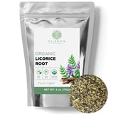 Elanen Naturals Organic Licorice Root 4 oz. (113g), USDA Certified Organic Licorice Root Tea, Licourice Bulk Chopped, Liquorice,