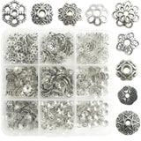 360 Pcs Bead Caps Antique Silver Filigree Metal Alloy Flower Cup Shapes for Bracelet Necklace Earring Jewelry Making